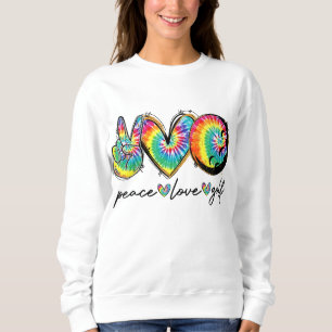 Peace Love Golf Funny Tie Dye Golf Lovers Sweatshirt