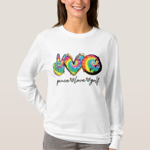 Peace Love Golf Funny Tie Dye Golf Lovers T-Shirt