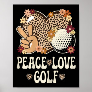 Peace Love Golf Lover Outfit Cheetah Print Women G
