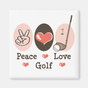 Peace Love Golf Magnet