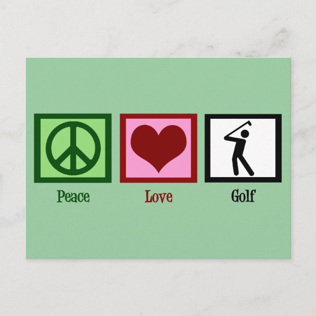 Peace Love Golf Postcard (Front)