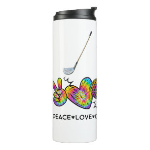 Peace Love Golf Tie-Dye Thermal Tumbler