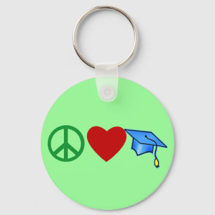 Peace Love Graduation T shirts and Grad Gifts Key Ring