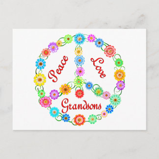 Peace Love Grandsons Postcard
