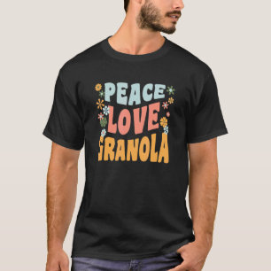 Peace Love Granola Hippie Saying 70s Flower T-Shirt