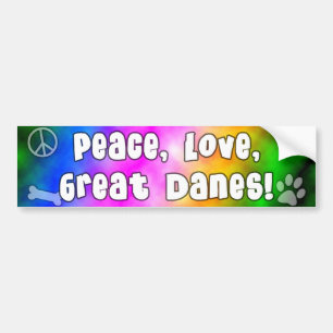 Peace Love Great Danes Bumper Sticker