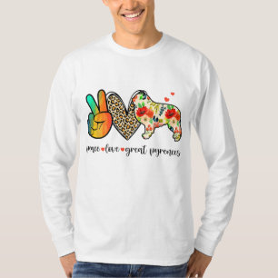Peace Love Great Pyrenees Funny For Dog Lover T-Shirt