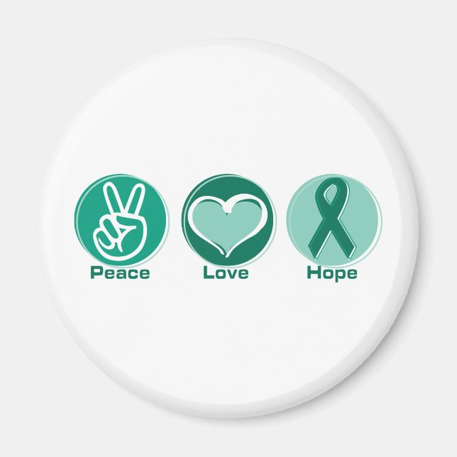 Peace Love Green Hope Magnet (Front)