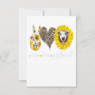 Peace Love Greyhound Dog Sunflower- Dog Lover Gift RSVP Card