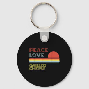 Peace Love Grilled Cheese Retro Vintage  Key Ring