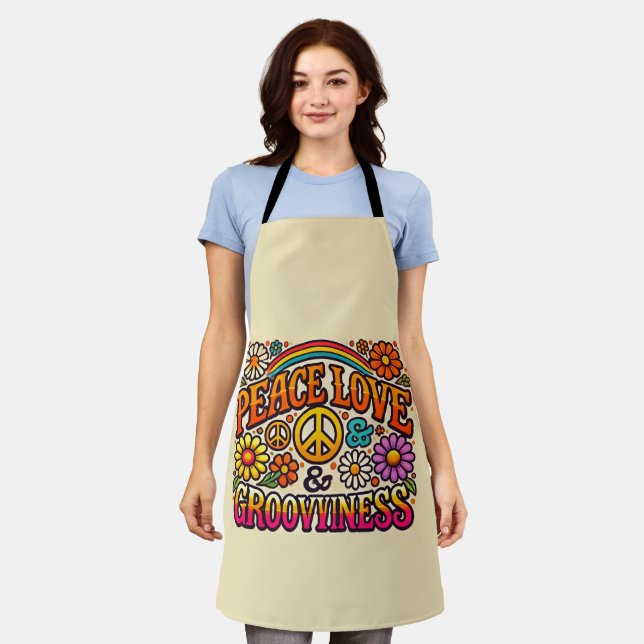 Peace, Love, & Grooviness Apron (Worn)
