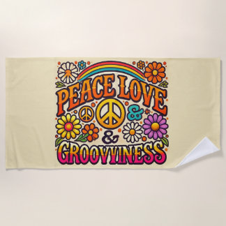 Peace, Love, & Grooviness Beach Towel