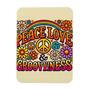 Peace, Love, & Grooviness Flexible Photo Magnet