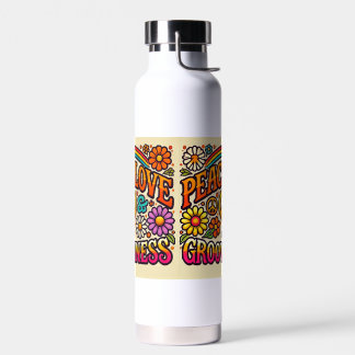 Peace, Love, & Grooviness Water Bottle