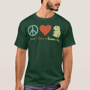 Peace Love Guinea Pigs Lover Wheek Retro Premium 4 T-Shirt