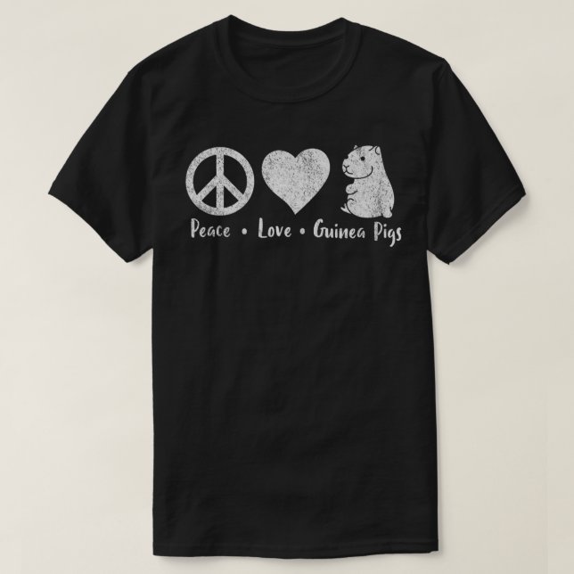 Peace Love Guinea Pigs Lover Wheek Retro Premium  T-Shirt (Design Front)