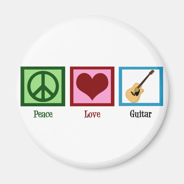 Peace Love Guitar Magnet (Front)