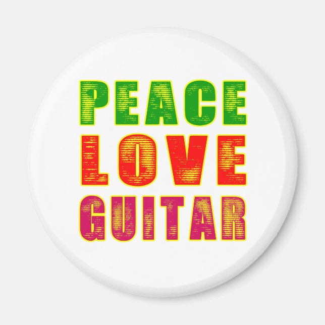 Peace Love Guitar Magnet (Front)