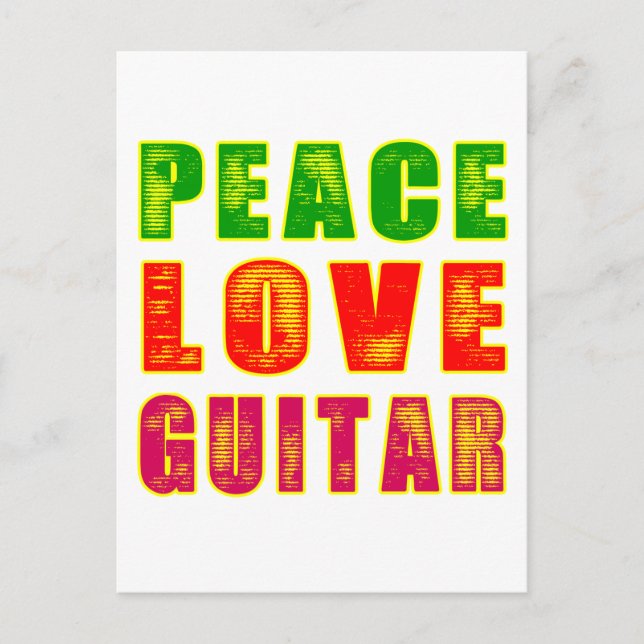 Peace Love Guitar Postcard (Front)