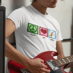 Peace Love Guitar T-Shirt<br><div class="desc">A peace sign,  heart,  and a guitar design makes a great gift for someone in a band.</div>