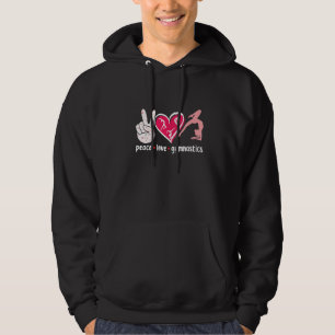 Peace Love Gymnastic Cute Tumbling Flipping Cartwh Hoodie