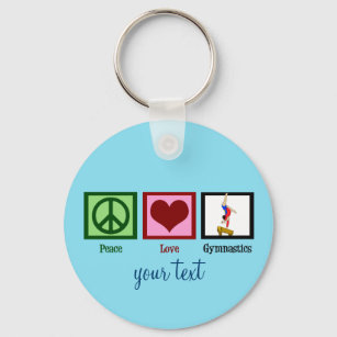 Peace Love Gymnastics Cute Custom Key Ring