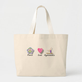 Peace Love Gymnastics Large Tote Bag