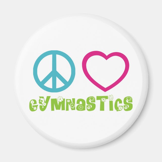 Peace Love Gymnastics Magnet (Front)