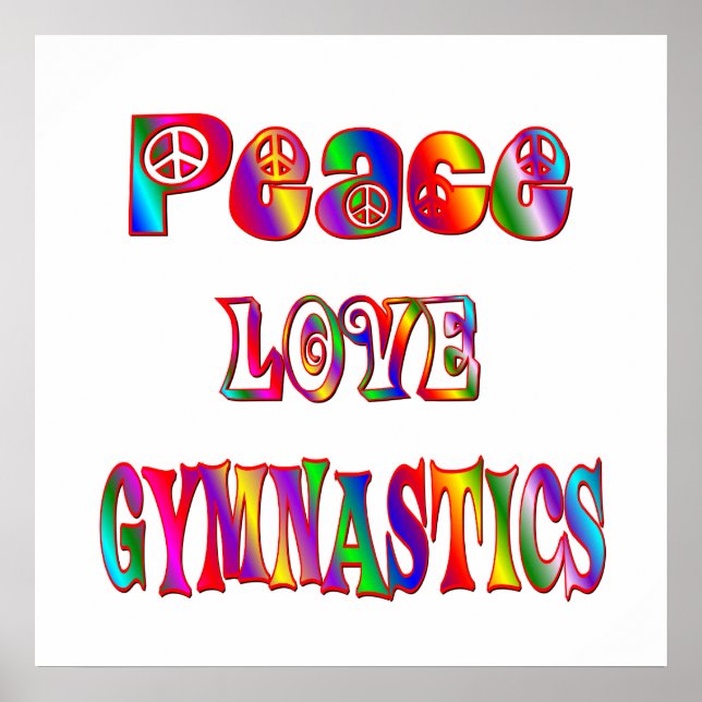 Peace Love Gymnastics Poster (Front)