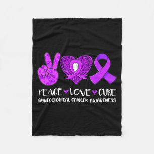 Peace Love Gynecological Cancer Awareness Design Fleece Blanket