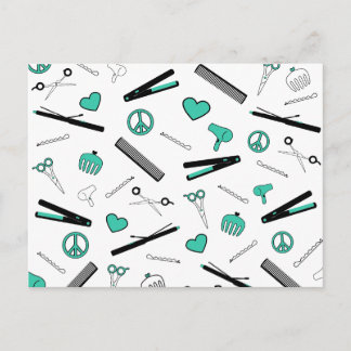 Peace, Love, & Hair Accessories (Turquoise) Postcard