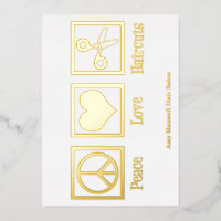 Peace Love Haircuts Custom Hair Stylist Salon Gold