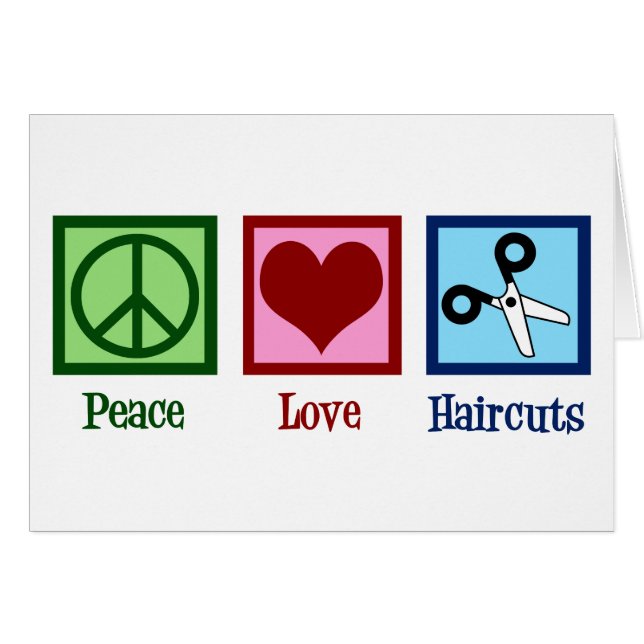 Peace Love Haircuts Hair Salon Holiday Card (Front Horizontal)