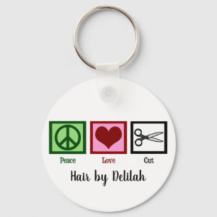 Peace Love Haircuts Key Ring