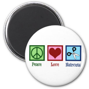 Peace Love Haircuts Magnet