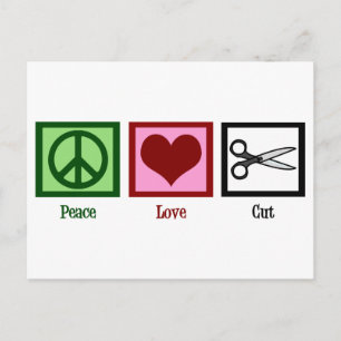 Peace Love Haircuts Postcard