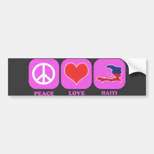 Peace Love Haiti Bumper Sticker