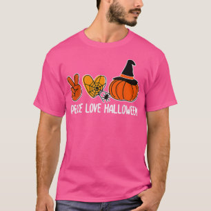 Peace Love Halloween Lazy Halloween Costume Cool P T-Shirt