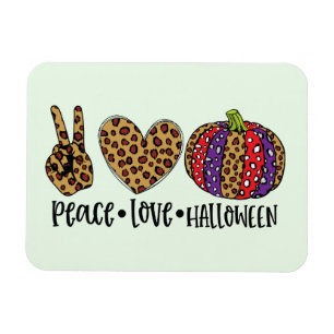 Peace - Love - Halloween Magnet