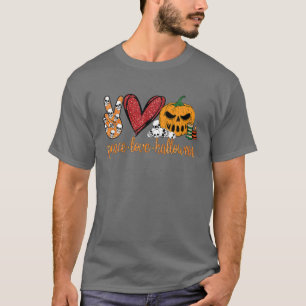 Peace Love Halloween Pumpkin T-Shirt
