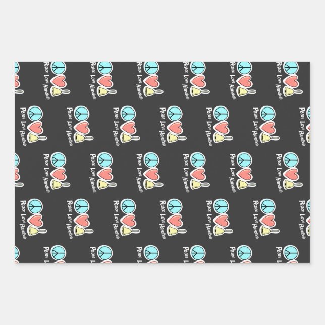 Peace Love Handbells Design For Ringers T-Shirt Wrapping Paper Sheet (Front)
