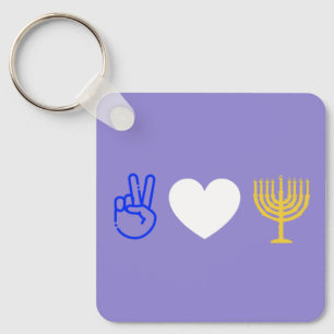 Peace Love & Hanukkah Keychain