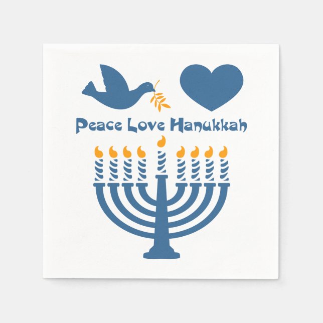 Peace Love Hanukkah Napkin (Front)