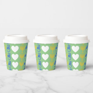 Peace Love & Hanukkah Paper cup