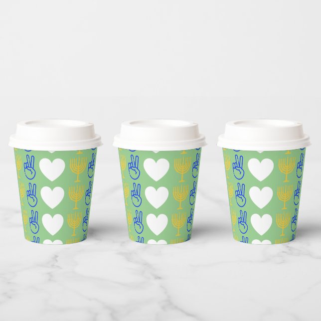 Peace Love & Hanukkah Paper cup (Multi)