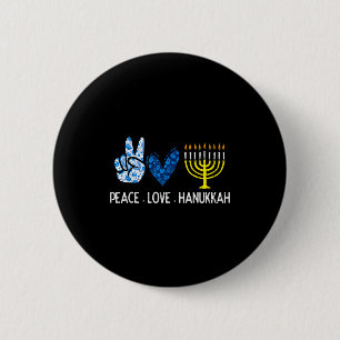Peace Love Hanukkah Retro Chanukah Jewish Men Wome 6 Cm Round Badge