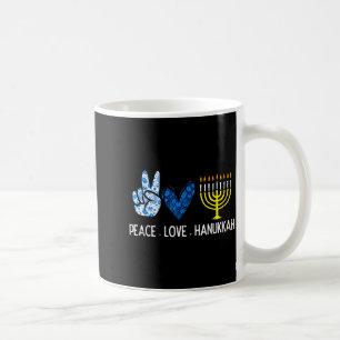 Peace Love Hanukkah Retro Chanukah Jewish Men Wome Coffee Mug