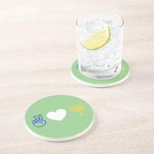 Peace Love & Hanukkah Sandstone Coaster