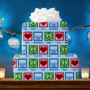 Peace Love Hanukkah Wrapping Paper