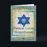 Peace Love Happiness<br><div class="desc">Hearts,  Star of David,  and the words "Peace Love Happiness" are a lovely way to say Happy Hanukkah.</div>